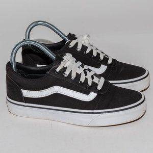 Vans Women's Sneakers Sz 6.5 Black Off The Wall Old Skool Canvas Low Top Skater